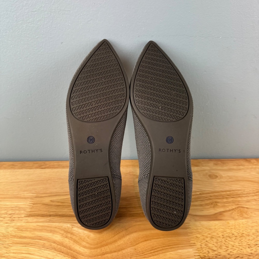 Rothy's The Point Womens 8.5 Grey Pointed Toe Slip On Ballet Flats‎ Shoes Casual - Picture 6 of 7